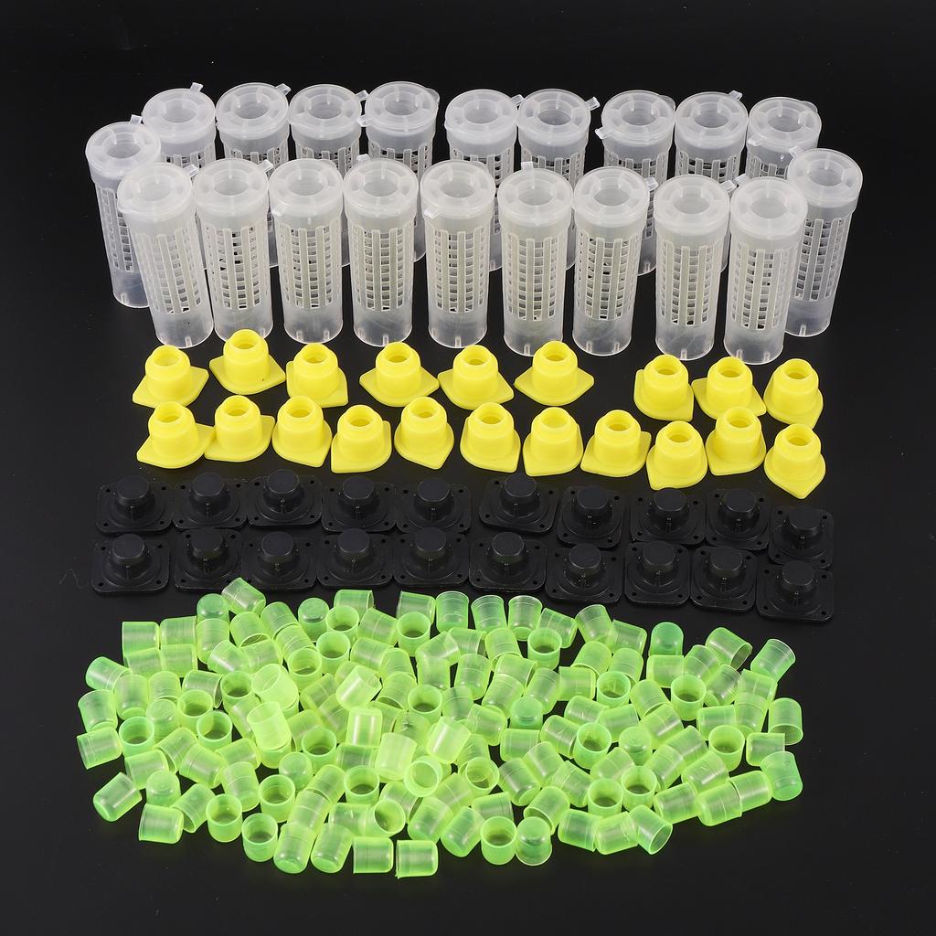 1 Zestaw Klatek Pszczelarskich System Hodowli Królowych Plastikowe Pudełko Łapiące Pszczoły Komórki Pszczele Kompletny Zestaw Narzędzia Pszczelarskie Artykuły