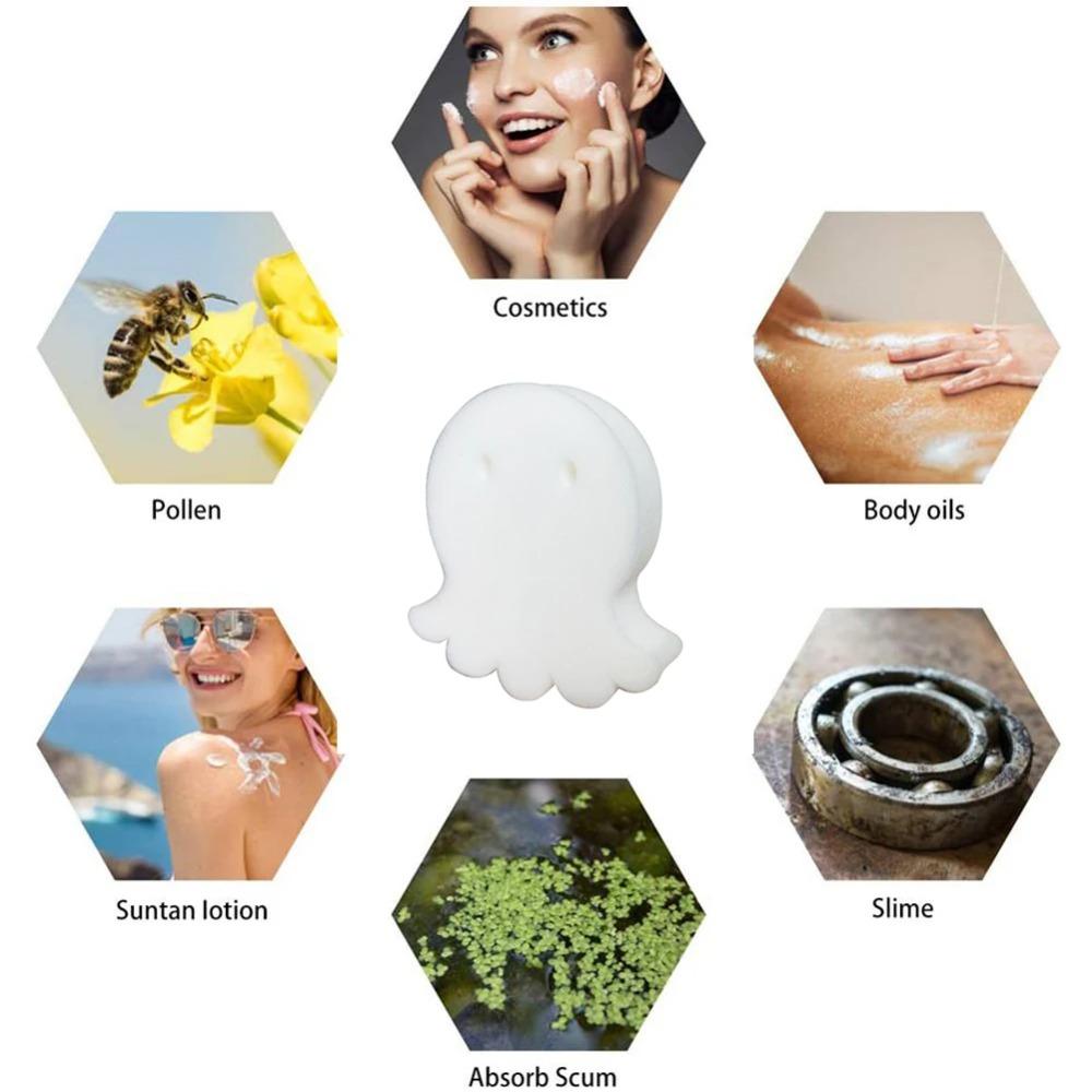 6PCS Octopus Oil Absorbing Sponge - Reusable Scum Filter for Pool/Hot Tub/Aquarium, 12.5cm Foam Ball Fish Tank Cleaner