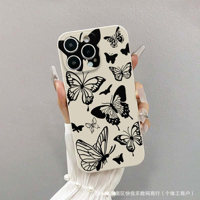 Compatible with Apple 13/14 Pro Soft 16 Plus Phone Cases, 17 Pro Butterfly iPhone 11/12 Mini Full Coverage 15