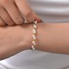 Fashion Stainless Steel Chain Bead Bracelet 18K Gold Ladies 2563