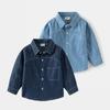Kids Boys Korean Style Casual Denim Long Sleeve Shirt Children Tops