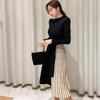 2025 Korean Lace-Up Waist Knit Sweater Dress
