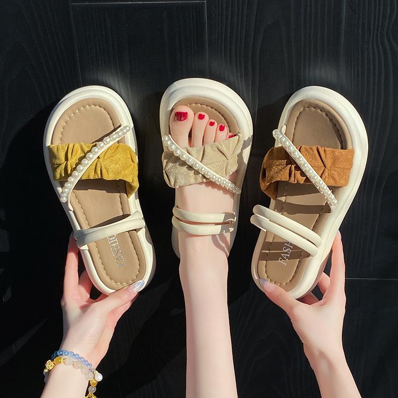 Stepping On Shit Sandals Women's Summer Wear Fairy Style with Skirt 2025 New Two Wear Soft-soled Slippers Tide