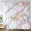 High Quality Geometric Marble Pattern Printed Fabric Shower Curtains Bath Screen Waterproof Products Bathroom Decor with Hooks