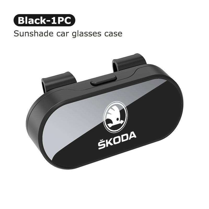 Car Sun Visor Sunglasses Clip Accessories Glasses Holder Clip Box For Skoda octavia a5 a4 mk1 2 fabia superb rapid mk3 yeti 2006  ES7