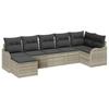 7 Piece Garden Sofa Set Light Grey Poly Rattan