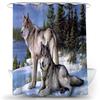 Nordic Wolf Pattern Shower Curtains Animals Tiger Bath Curtain High Quality Waterproof Polyester For Bathroom With 12Pcs Hooks