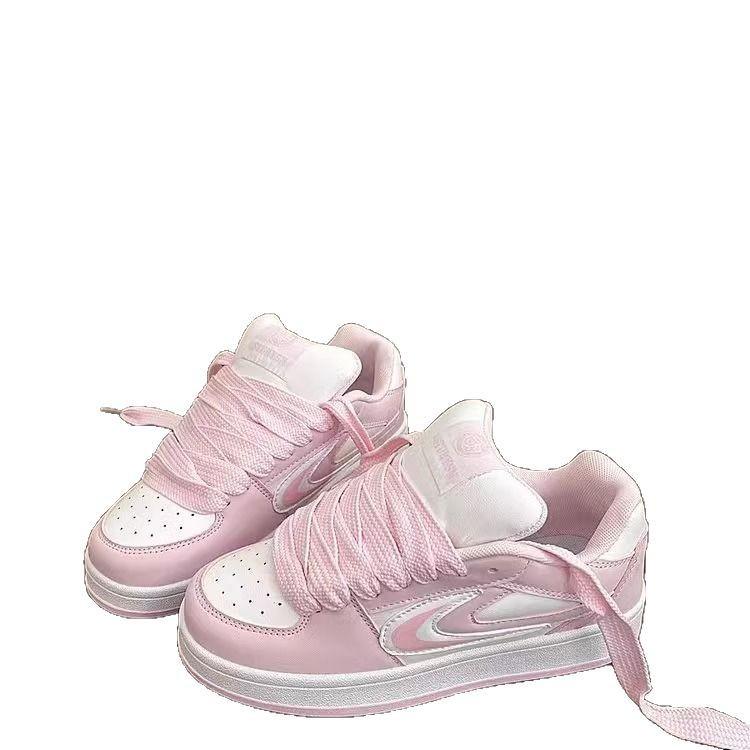 2025 New Spring Dopamine Versatile Platform Bread Shoes Ins Super Fire High Value Street Shot Student Board Shoes Women