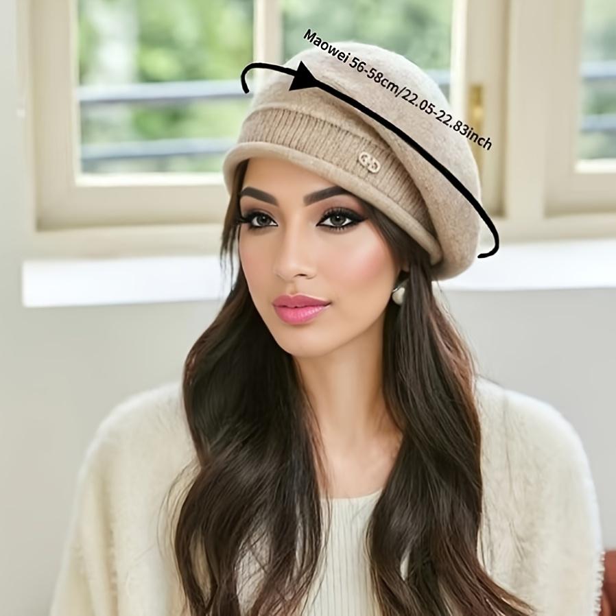 Women'S Lightweight Beret Hat - Elastic Stretch Fit, Soft Warm Autumn Winter Style, Black Versatile Fashion Accessory, Cold Weather Headgear,