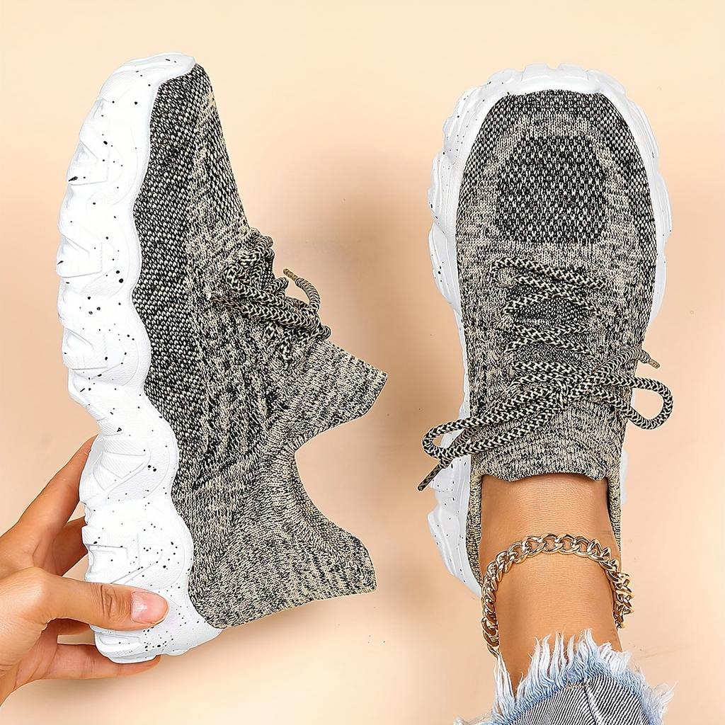 Women's Simple Plain Lace-Up Low Top Sneakers, Casual Comfortable Breathable Lightweight Sports Running Shoes, Women Shoes