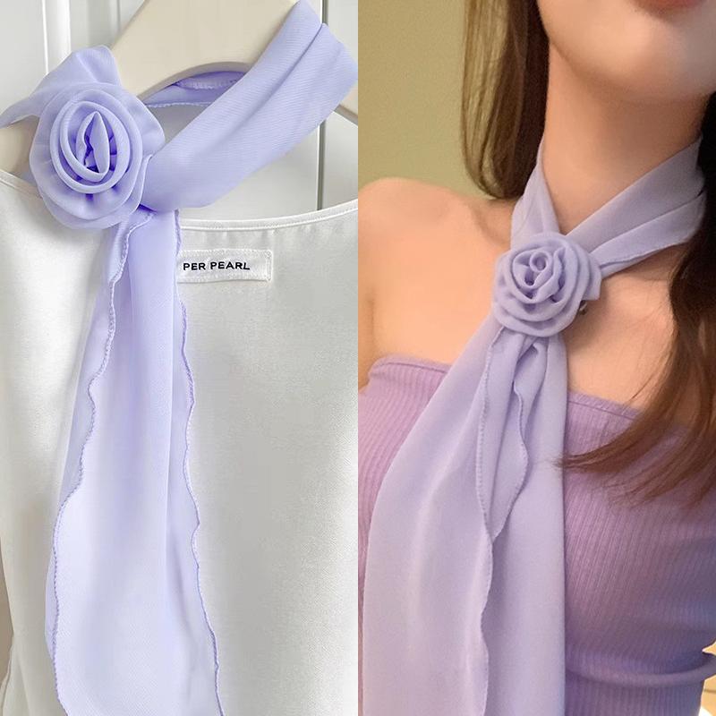 

Элегантный шелковый шарф с леопардовым принтом для женщин, метод завязывания своими руками, роскошный принт, съемный платок для головы с цветком, лента для девочек, шарф с розой