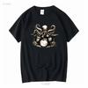 Drum Set Music Octopus Drummer T Shirt Funny Sea Life Animal Humor Long or Short Sleeves Vintage Washed Fashion Casual