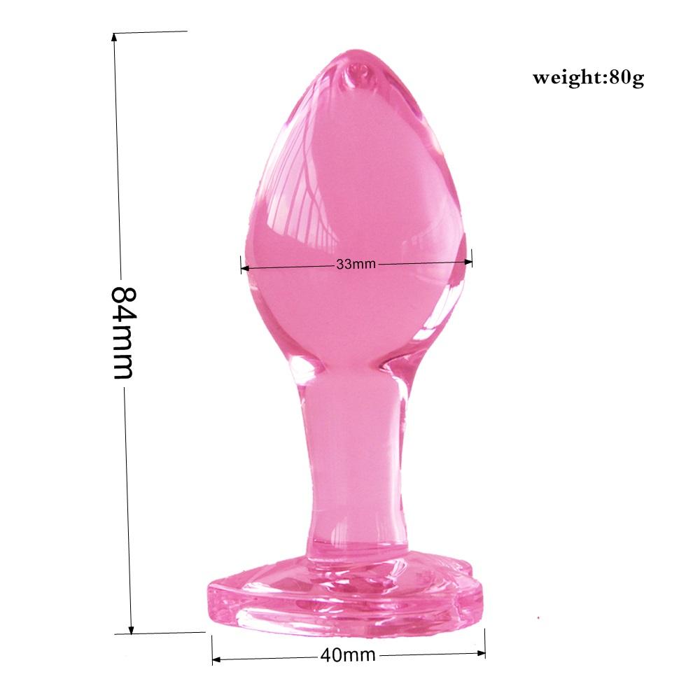 Heart Jewelled Beginner Anal Teaser Glass Comfort Plug Diamond Butt Plugs Sex Toy Explore Ass Play Women Man Stimulate Orgasmic