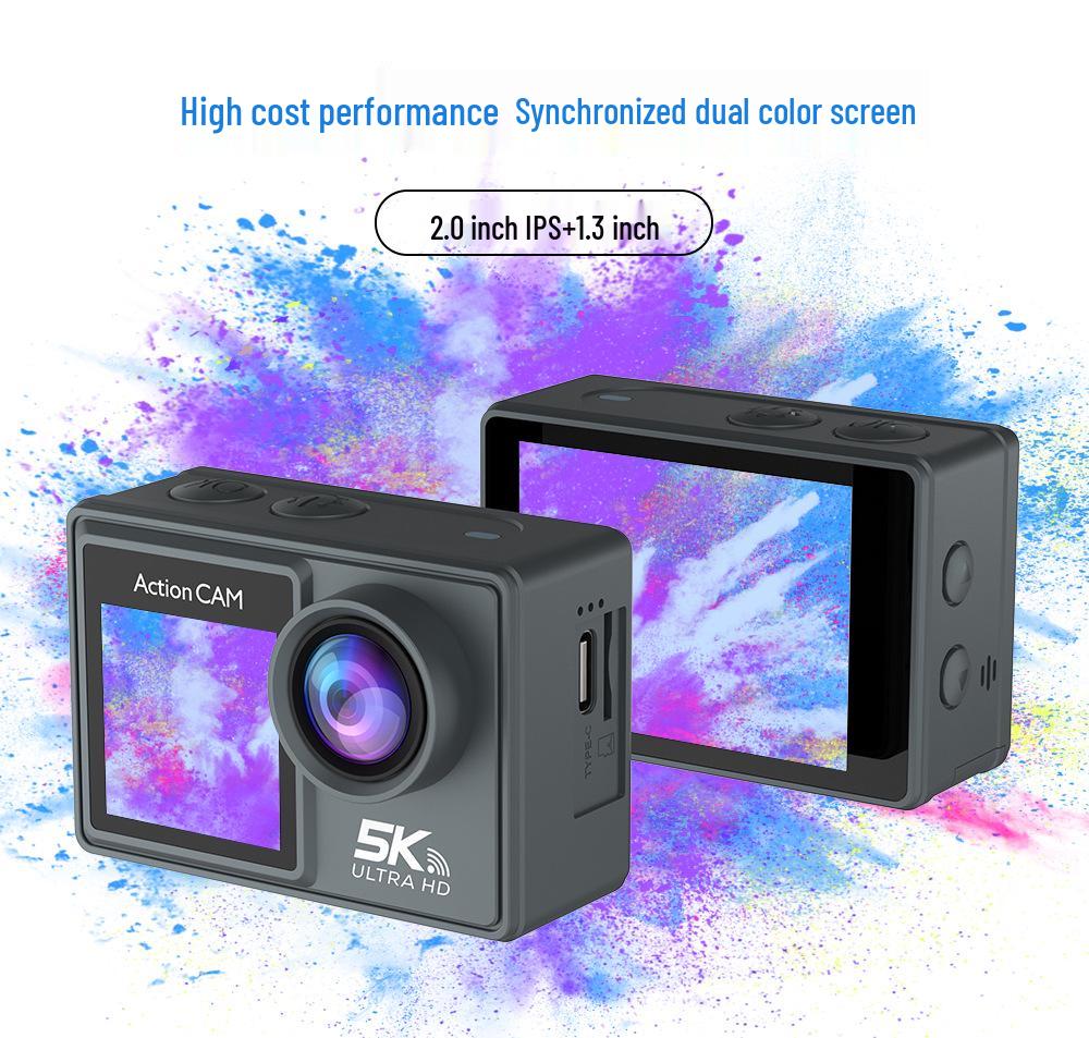 5K Dual Screen Waterproof Sports Camera with WIFI & Remote