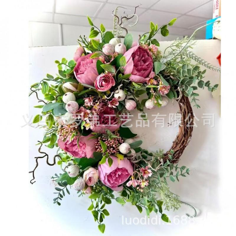 Easter Wreath Decor With Artificial Daisies Sunflowers Door Wall Hanging Home Party Decoration