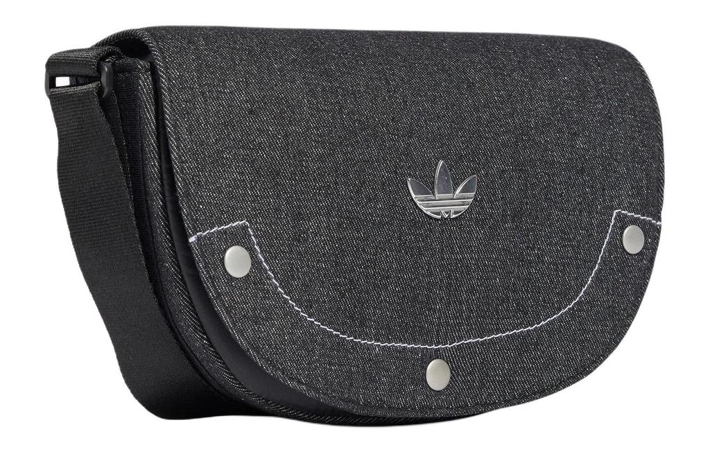Adidas Originals Trefoil Cotton Blend With Recycled Polyester Portable Crossbody Bag, Shoulder Bag Women's Black IT7366