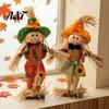 Harvest Festival Party Supplies Standing Fall Scarecrow Decoration, Rustic Halloween Thanksgiving Ornament Indoor Home with Clothes Hat for