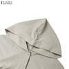 ZANZEA Women Autumn Casual Long Sleeve Loose Hoodies Long Dress