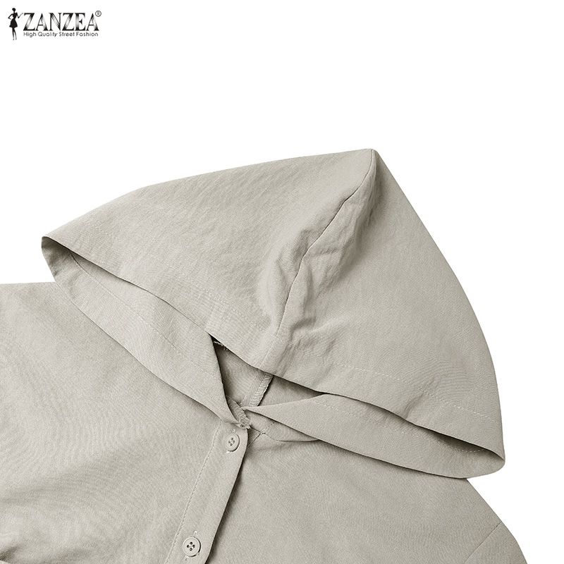 ZANZEA Women Autumn Casual Long Sleeve Loose Hoodies Long Dress