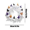 Ghost Wreath 12-LED Ghost Halloween Front Door Decoration Cute Scary Decor Home Party Decoration for Balcony Wall Lawn Patio