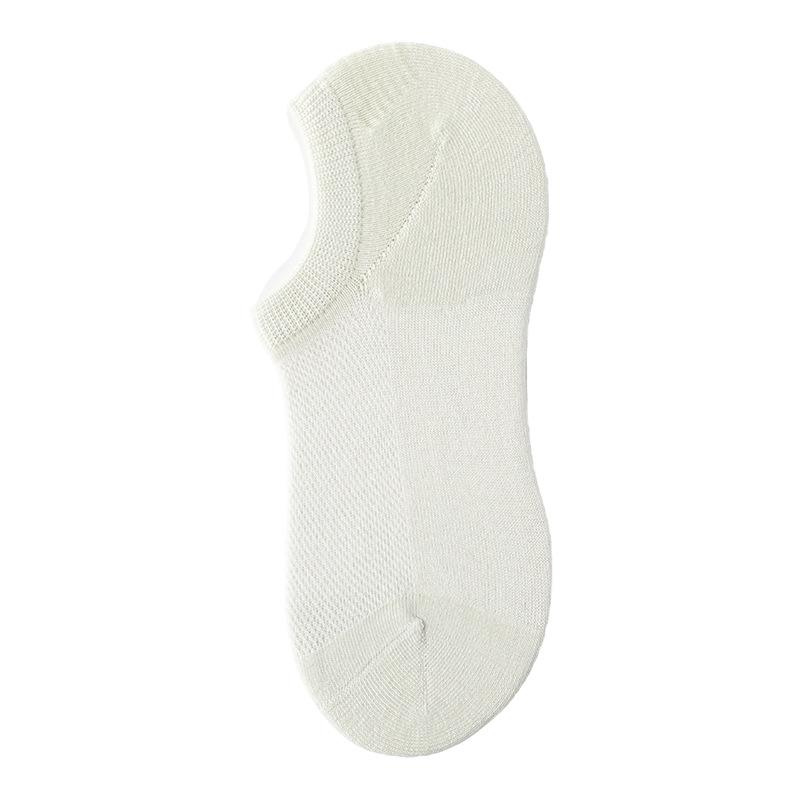 Women's Cotton Summer Breathable Mesh Invisible Socks with Silicone Anti-slip and Non-slip Heel, Ultra-thin Style, Odor-resistant Socks