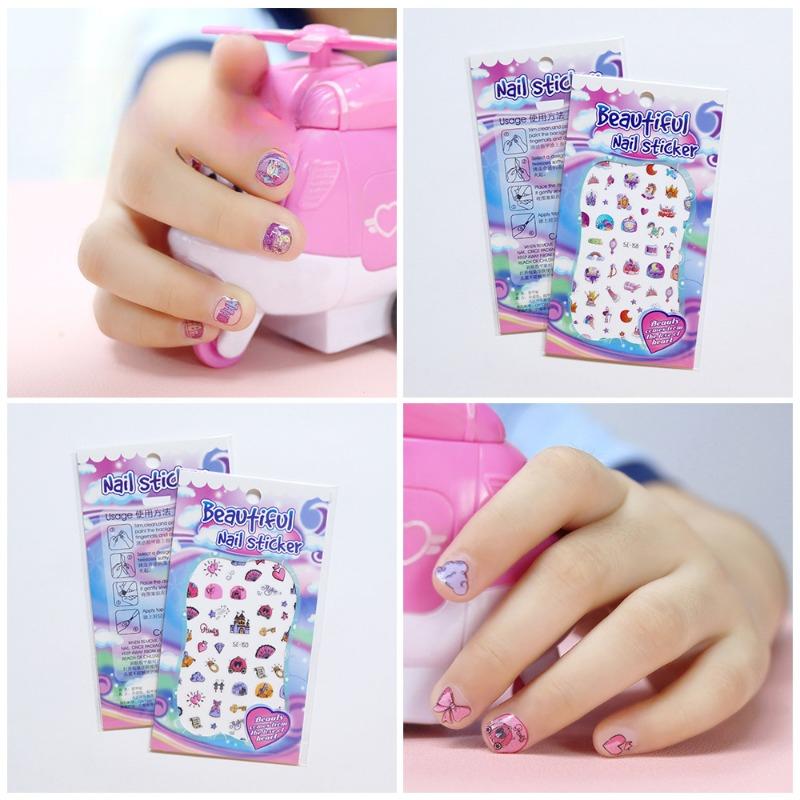 Nová dětská princezna Kreslené samolepky na nehty Flitry Třpytky Barevné květiny DIY obtisk Dětská hračka Kawaii pro děti Dívky Ozdoby