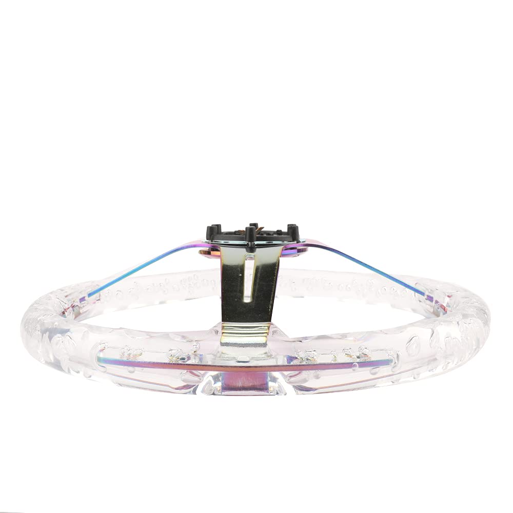 ZS Steering Neo Deep Crystal Clear Wheel, 340mm, Chrome, 6-Hole, Dish, Bubble, (Rainbow)