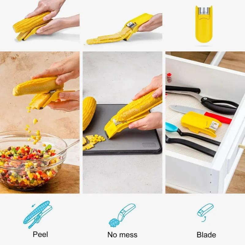 Quick Corn Cob Separator Portable Corn Cob Stripping Planer Multifunctional Non-Slip Folding Corn Kernel Stripper