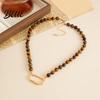 Stylish Retro Necklace Tiger Eye Bead Choker Beaded with Adjustable