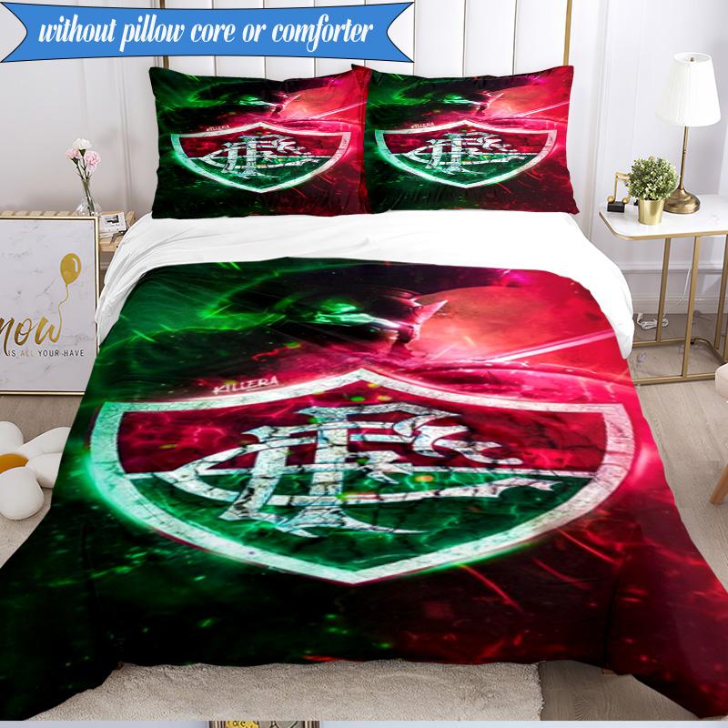 3PCS Flumi-nense Football Crest Printed Soft Bedding Set,Including 1pc Duvet Cover And 2pcs Pillowcases Perfect for Bedroom, Dormitory, Fan gift