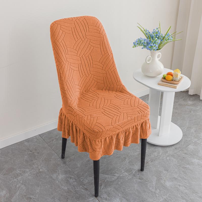 Thickened Jacquard Chair Cover Corn Velvet Enlarged Elastic Curved Chair Cover Restaurant Home Chair Cover Dust-proof and Wear-resistant