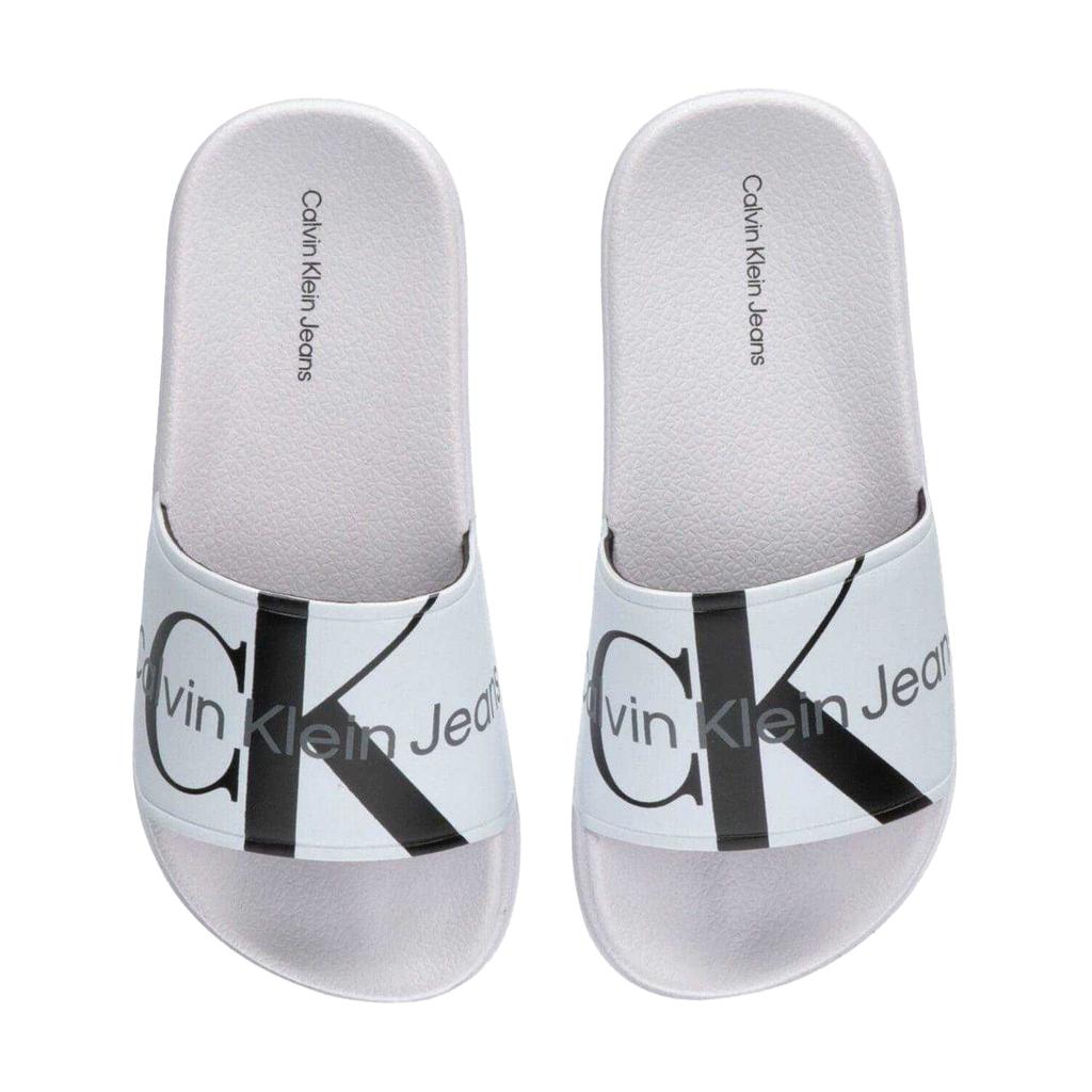 Calvin Klein Unisex Adult Logo Open Toe Flat Slides