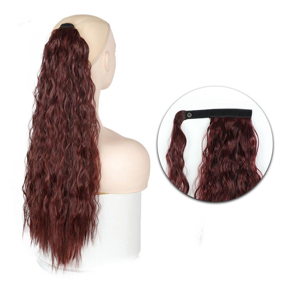 MISS WIG Synthetic Long Curly Fluffy Clip In Hair Extension Wrap Around Ponytail Heat Resistant Natural Wig For Women Daily Wear