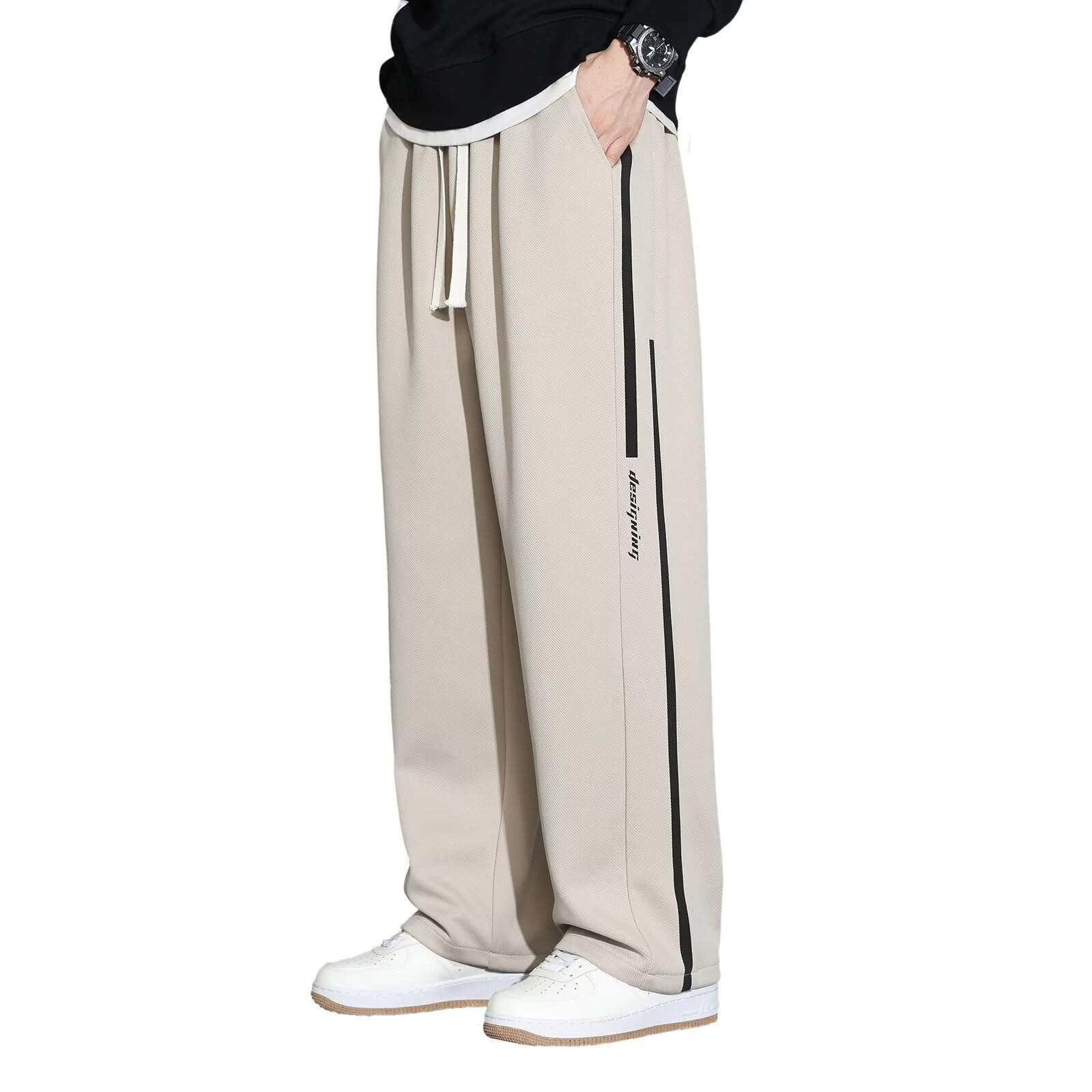 

Sillictor Wide Leg Long Jersey Casual Easy Size Men s Pants, Trousers, Trousers, Pants, Pants, Stylish, yc2356kh-2XL (Japanese L)