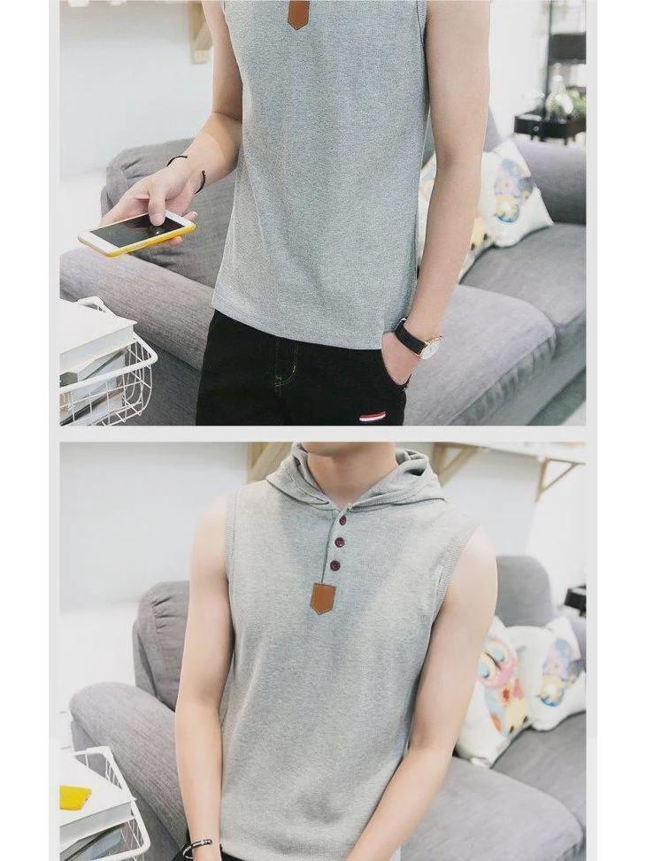 Men's Sleeveless Summer Sports Hoodie Vest