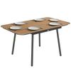 Garden Table 140 X 80 Cm for 6 People Rust-resistant Outdoor Dining Table with WPC Tabletop Adjustable Feet, Teak