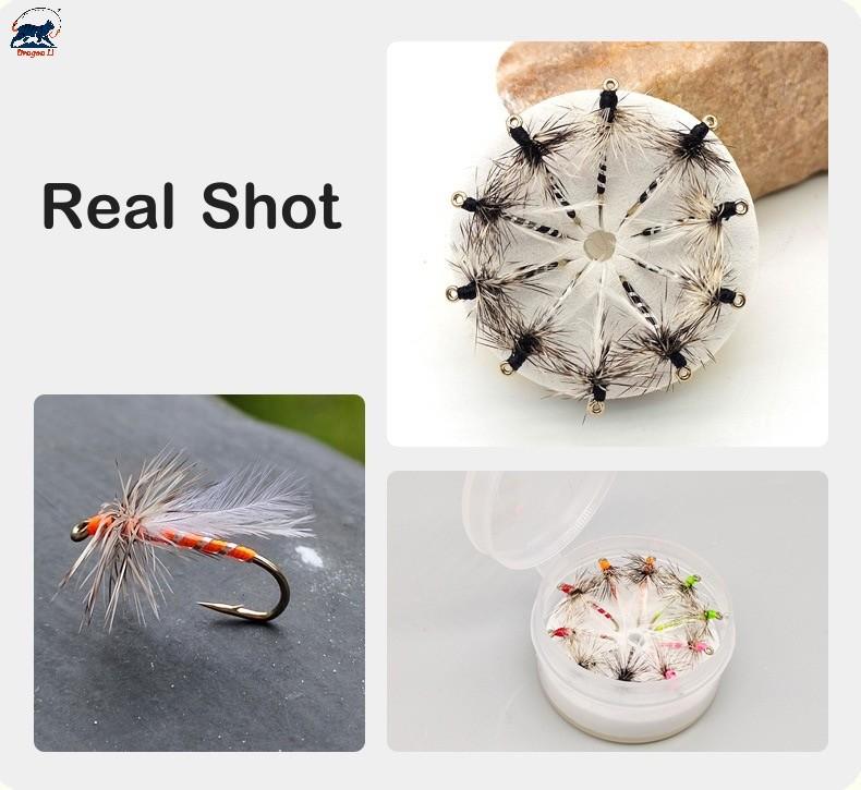 5pcs/Box Dry Fly Fishing Flies Kit 14# 16# 18# 22# Barbed Fly Hook Midge Lure for Stream River Lake Fishing Tackle Fly Fishing