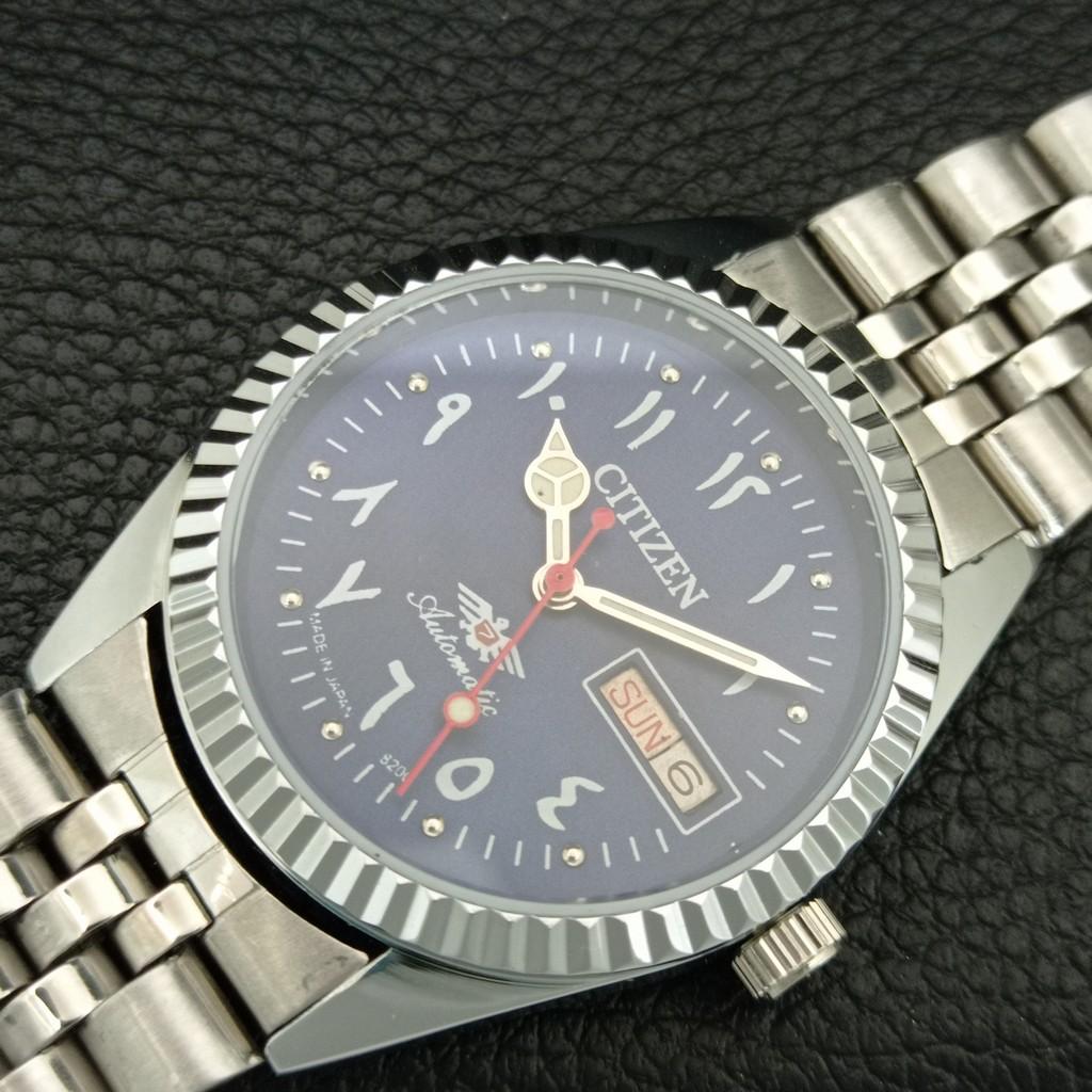 VINTAGE REFURBISHED CITIZEN AUTOMATIC 8200 JAPAN MENS BLUE DIAL WATCH a446869-1