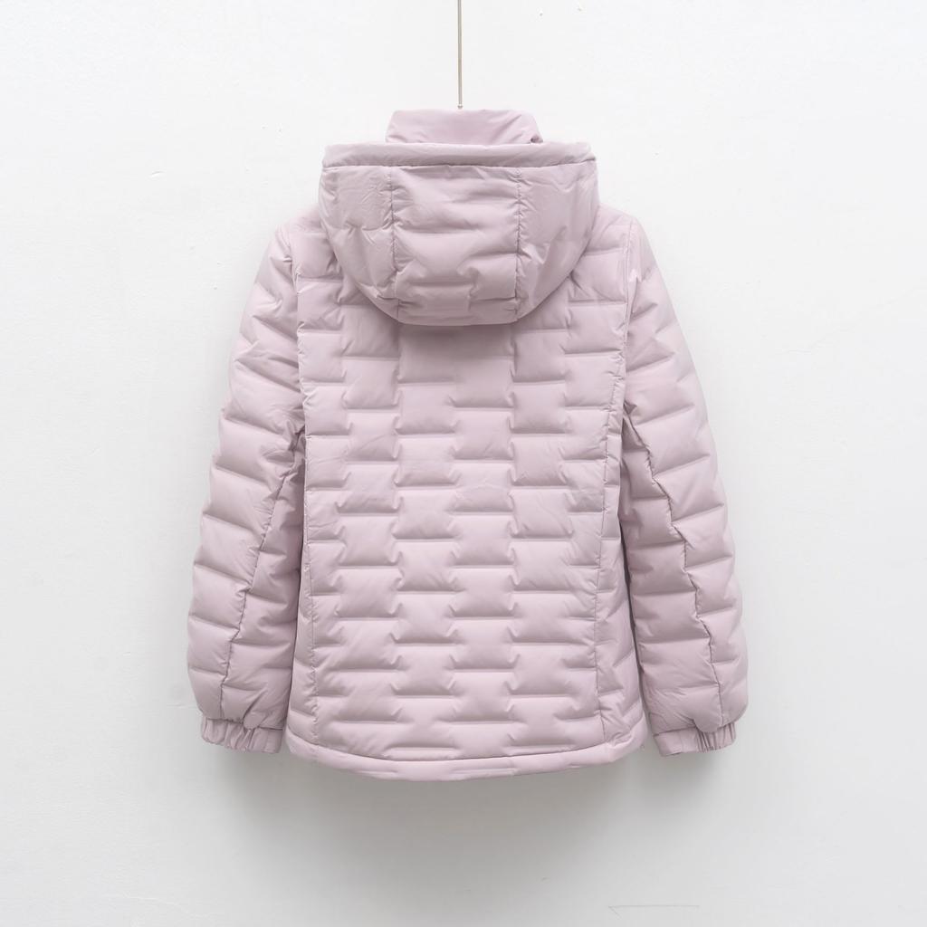 Women's Autumn and Winter Hooded Solid Color Zipper Lightweight Down Jacket Short Top Jacket