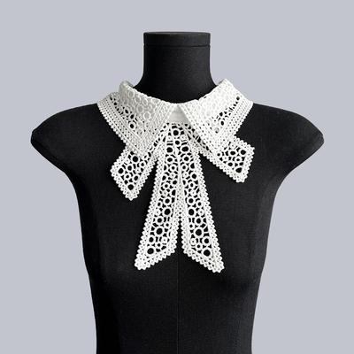 Embroidered Hollow Out Floral Lapel Fake Collar Dress Shirt Sweater Shawl Wrap Detachable Decoration Collar Ladies Top Collars