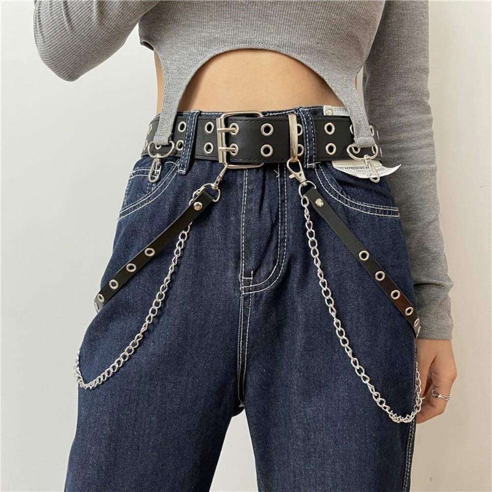 Punk Women Waist Belt Hip Hop Skirt Belt Personality PU Leather Belt Suit Decoration