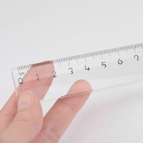 uxcell 15cm Metric Plastic Straight Ruler with Wavy Lines, Clear Measuring Tool for Classroom, Home, and Office Use, 2 Rulers in 1 Set