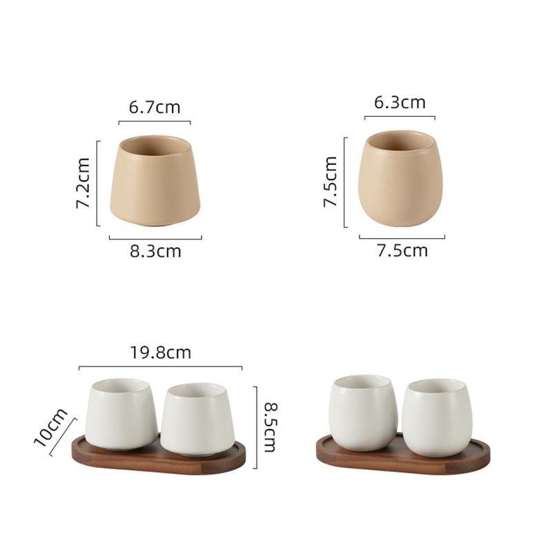 European Style Ceramic Wash Cup Creative Eggshell Shape Bathroom Accessories Home Ceramic Brush Cup Set with Tray Wedding Gifts