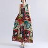 Fără mâneci Plus mărime Bumbac vintage Floral nou în rochii pentru femei rochie lejeră lungă de vară