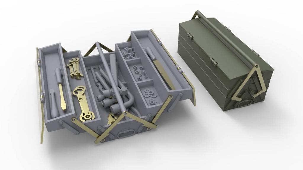 Miniart 1/35 Scale German Tank Crew at Work Special Edition Plastic Model Kit (5 Figures) with Toolbox, Tools, and Bucket (MA35285)