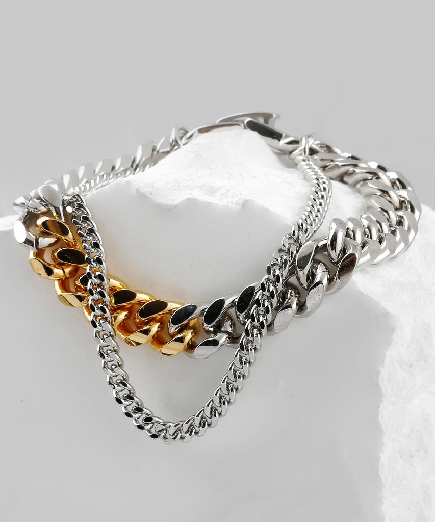 Shoveoff Svb-S1007 Cut Double-Strand Men'S Chain Bracelet