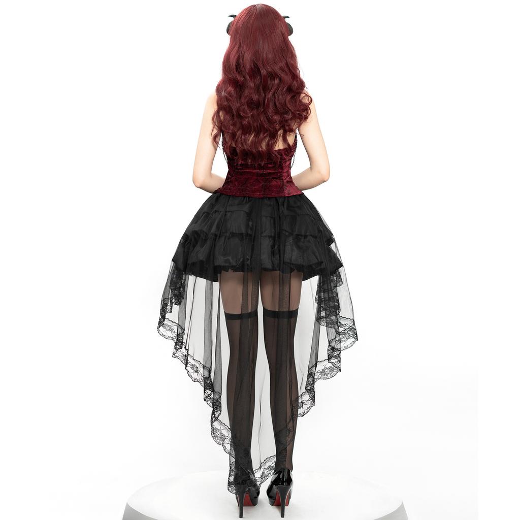 Cosplay Halloween Court Duchess Diablo Goth Cos Cosplay Vampire Demon Witch Lace Dress