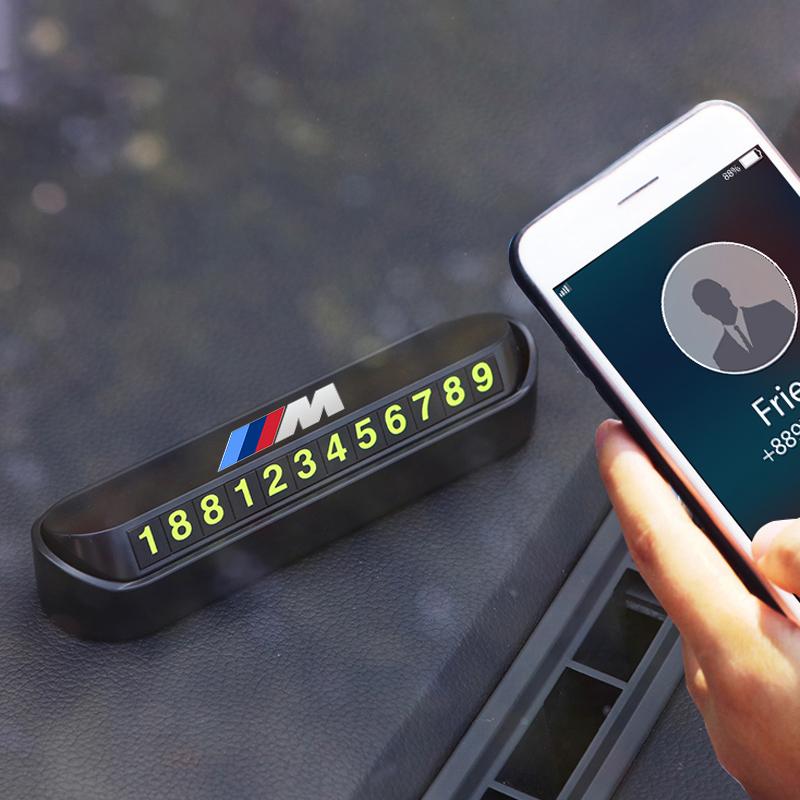 XWQP2 For BMW Car Temporary Stop Sign Parking Card Telephone Number Card Plate For BMW M Power Performance M3 M5 X1 X3 X5
