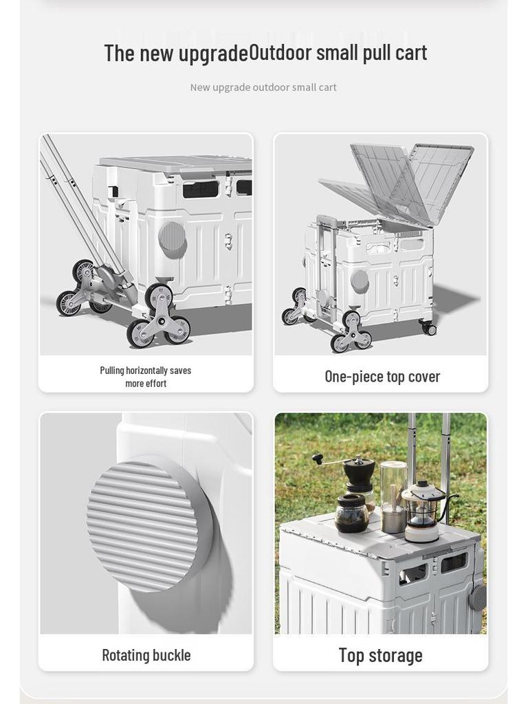 Portable Stair-Climbing Trolley: Folding Cart for Groceries, Camping, and Outdoor Use