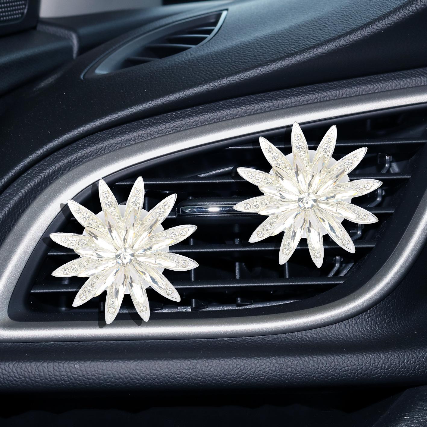 

2 шт. освежитель воздуха для автомобиля Diamond Crystal с подсолнухами, зажим для вентиляционного отверстия, диффузор для духов, автомобильные аксессуары для девочек, освежитель воздуха